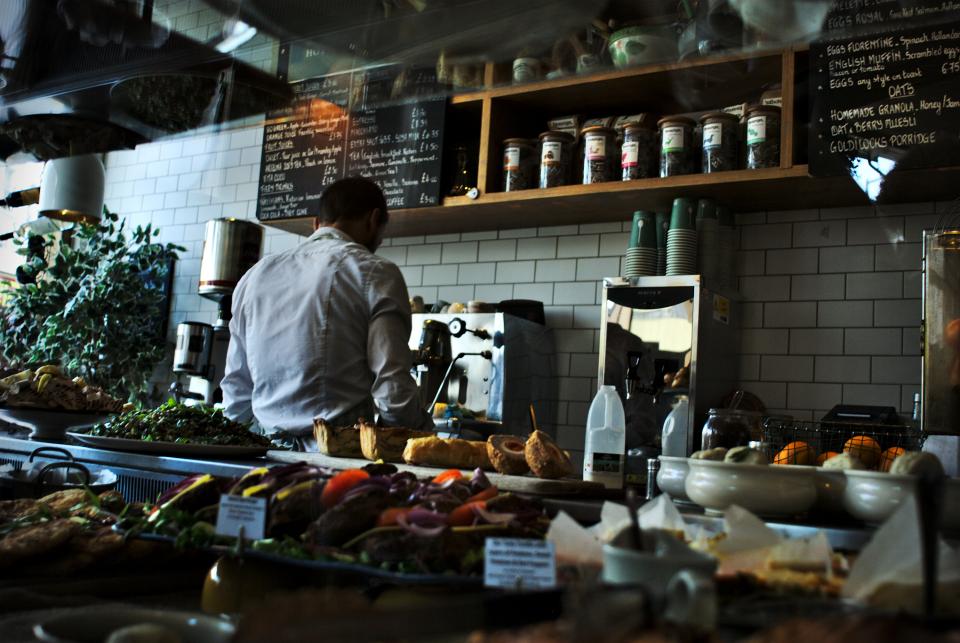 A restaurant kitchen during service